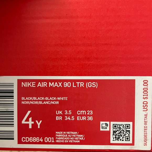 WORN ONCE: Black Nike Air Max 90 - Picture 5 of 5